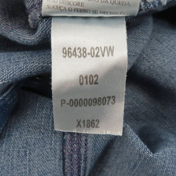 Harley Davidson Women Extra Small XS Blue Denim Snap Embroidered Vest Shirt Top - Picture 10 of 12